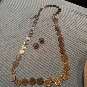 Elegant Coin Necklace and Earring Set